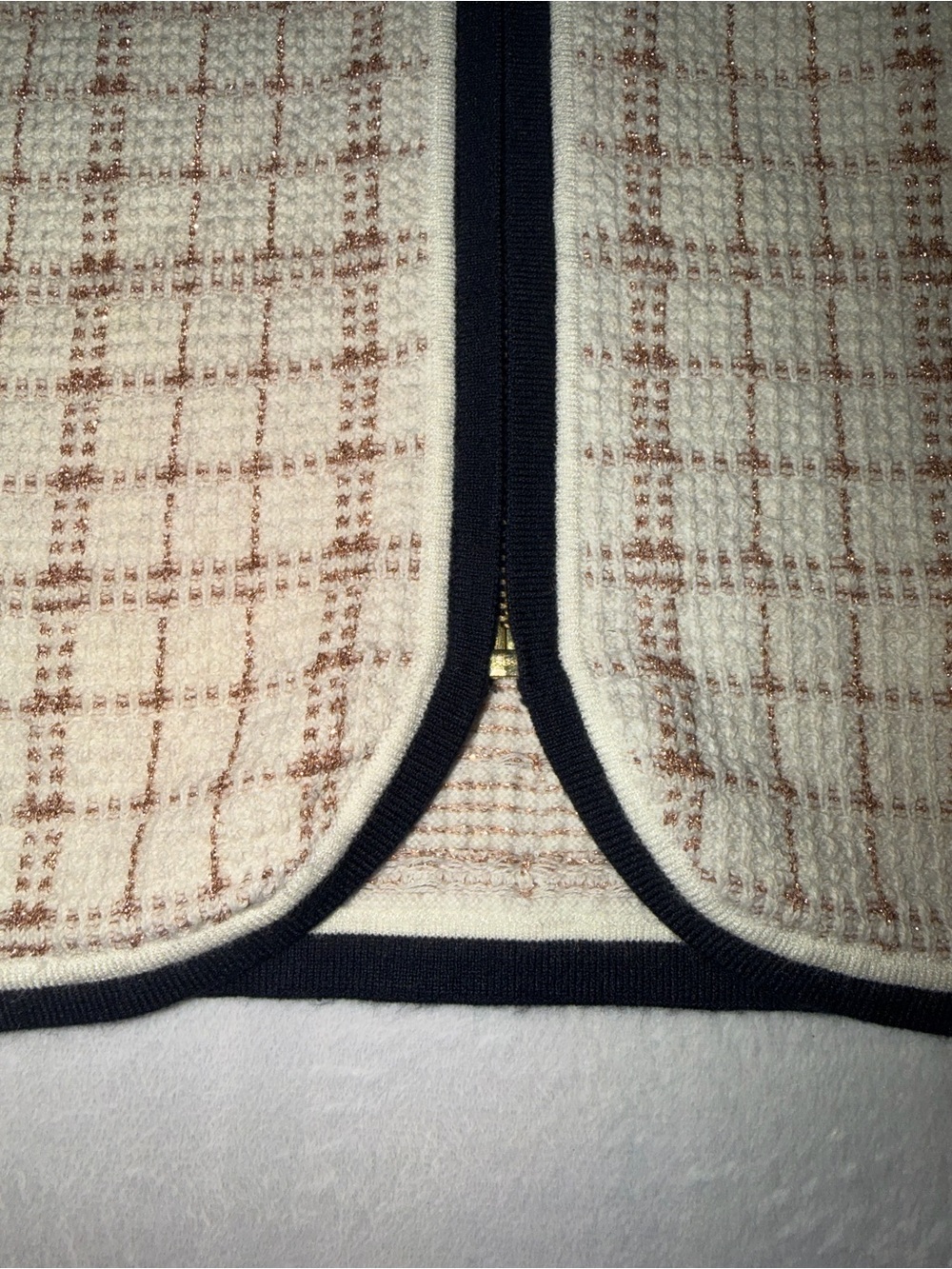Reiss Cream & Black Trim Tweed Zip Pullover Dress. Only worn twice. - Picture 5 of 13